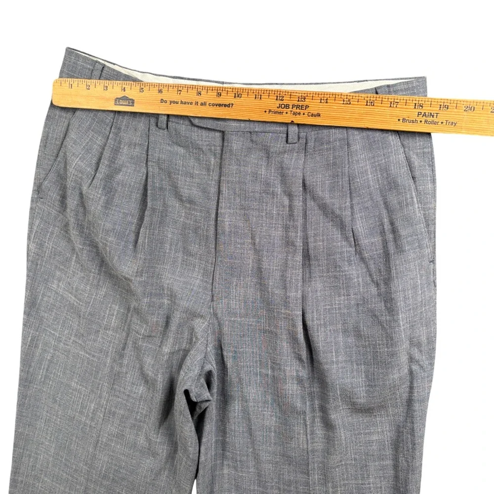 Ralph Ralph Lauren Pleated Dress Pants Men 36x32.5 Blue Gray Cuffed Quiet Luxury
